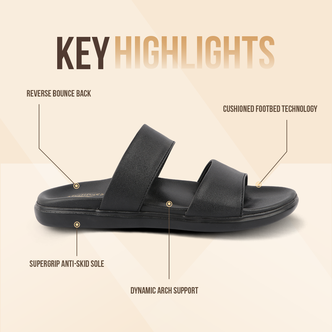 Medifeet Cushion & Comfortable Mono tone Slick Sandals For Women's