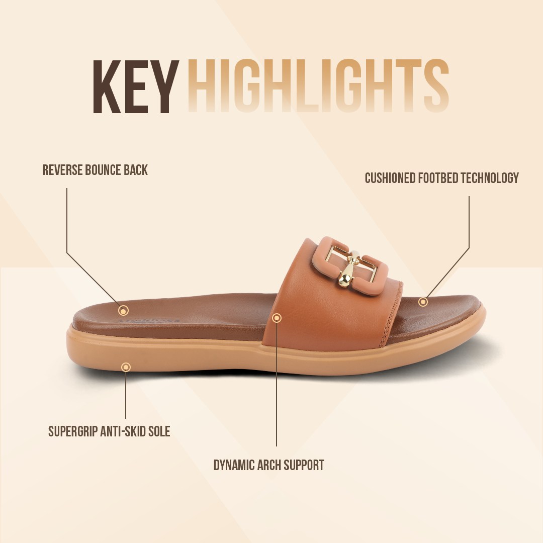 Medifeet Leather Sliders for Women (Comfortable & Classic Design)