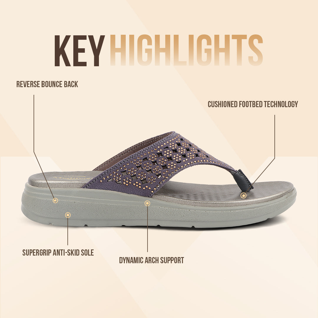 Broad V- Strap Women Vegan Leather Slippers