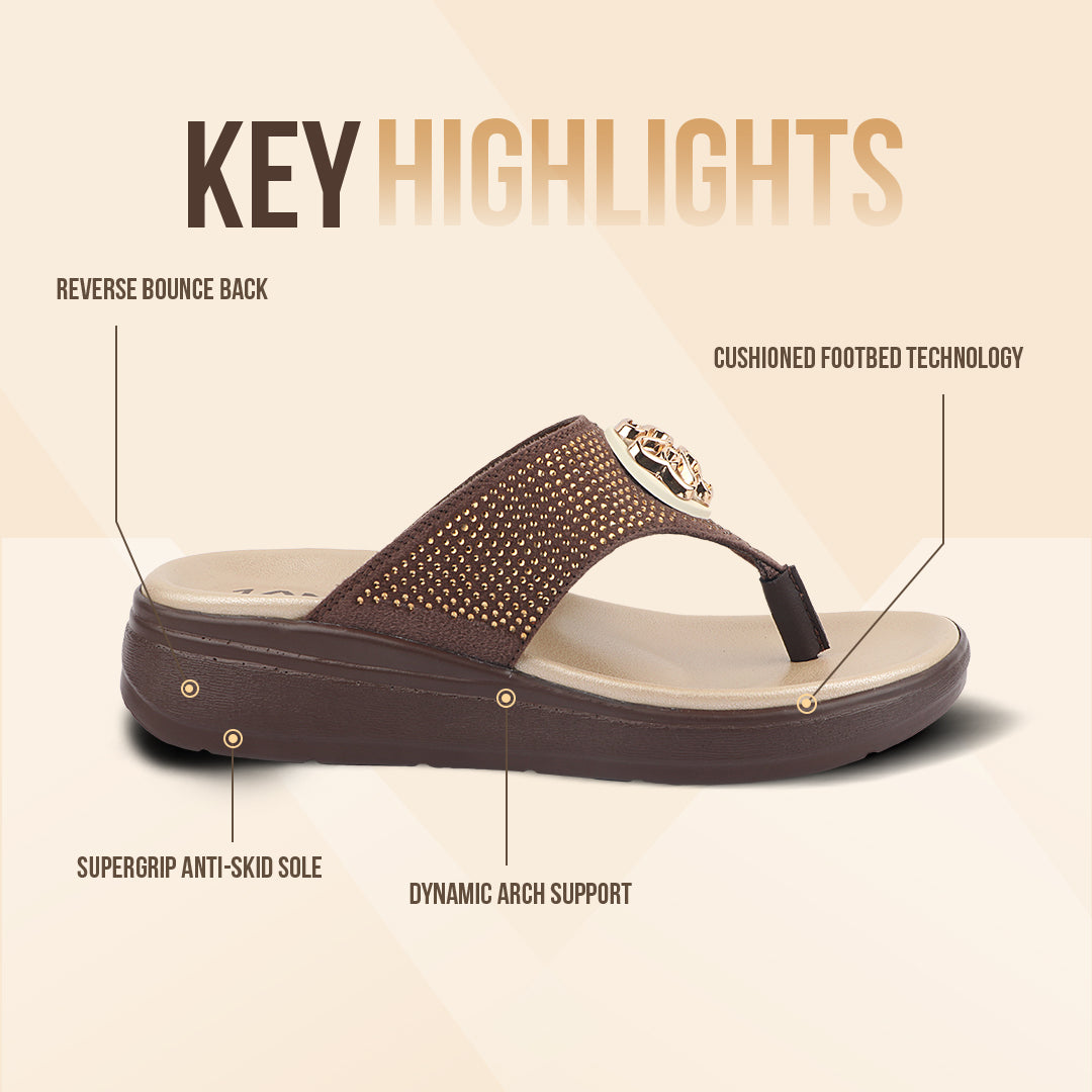 Medifeet Stylish Stone and Comfy Slippers for Women with Midsole Arch Support