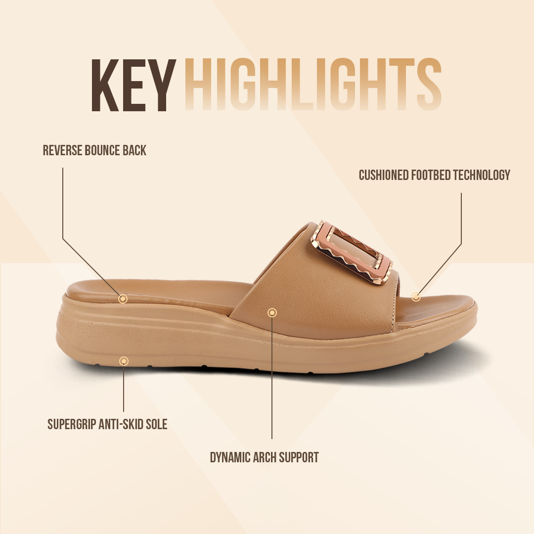 Classic Leather Slippers for Women with Cushioned Footbed