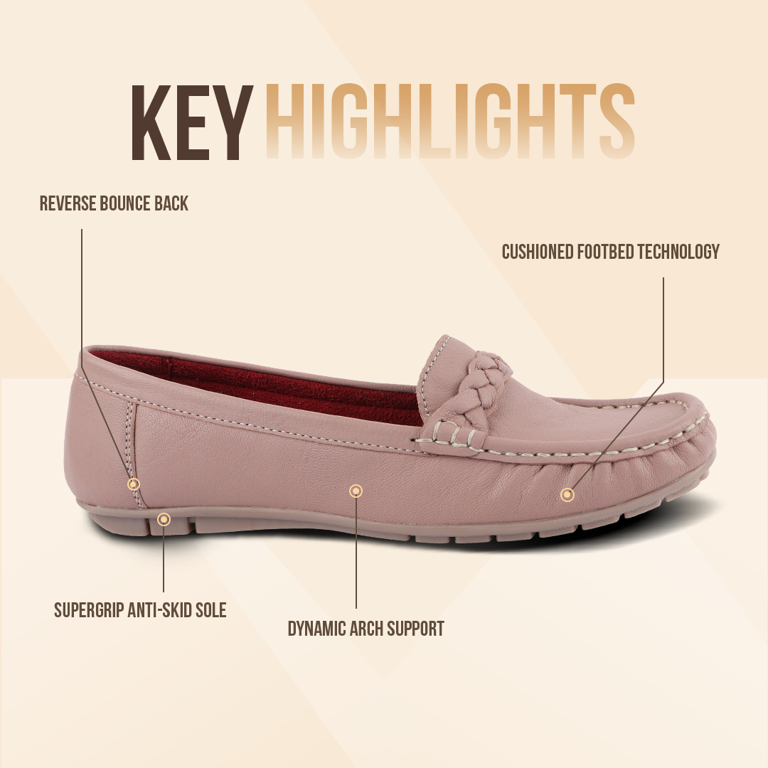 Medifeet Pointed-Toe Leather / Moccasin Loafers Women
(Comfortable Loafers for Women)