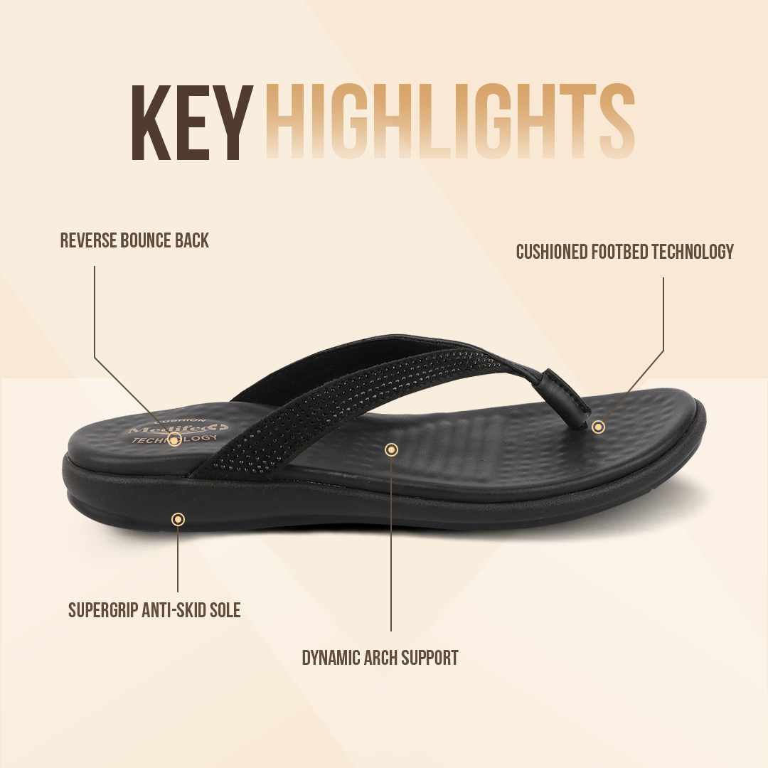 Thin Strap Leather Slippers for Women with Arch Support