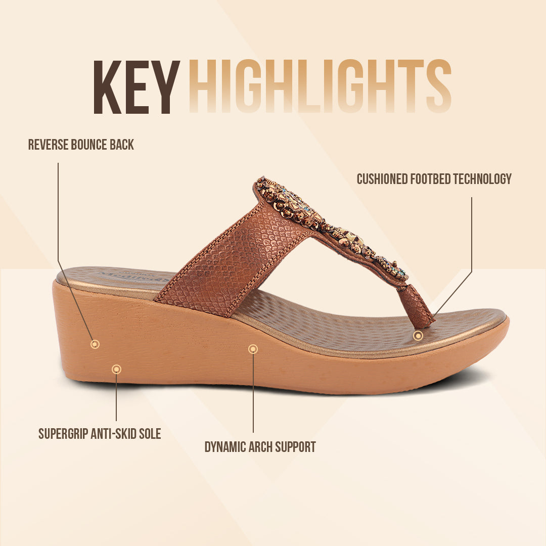 Medifeet Cushioned Wedge Heel Sandals for Women (Arch Support)