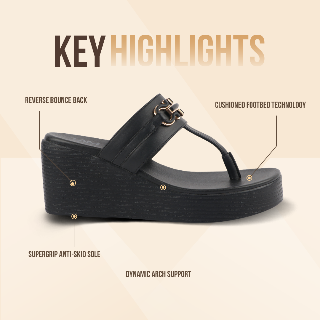 Cushioned Wedge Heel Sandals for Women (Arch Support)