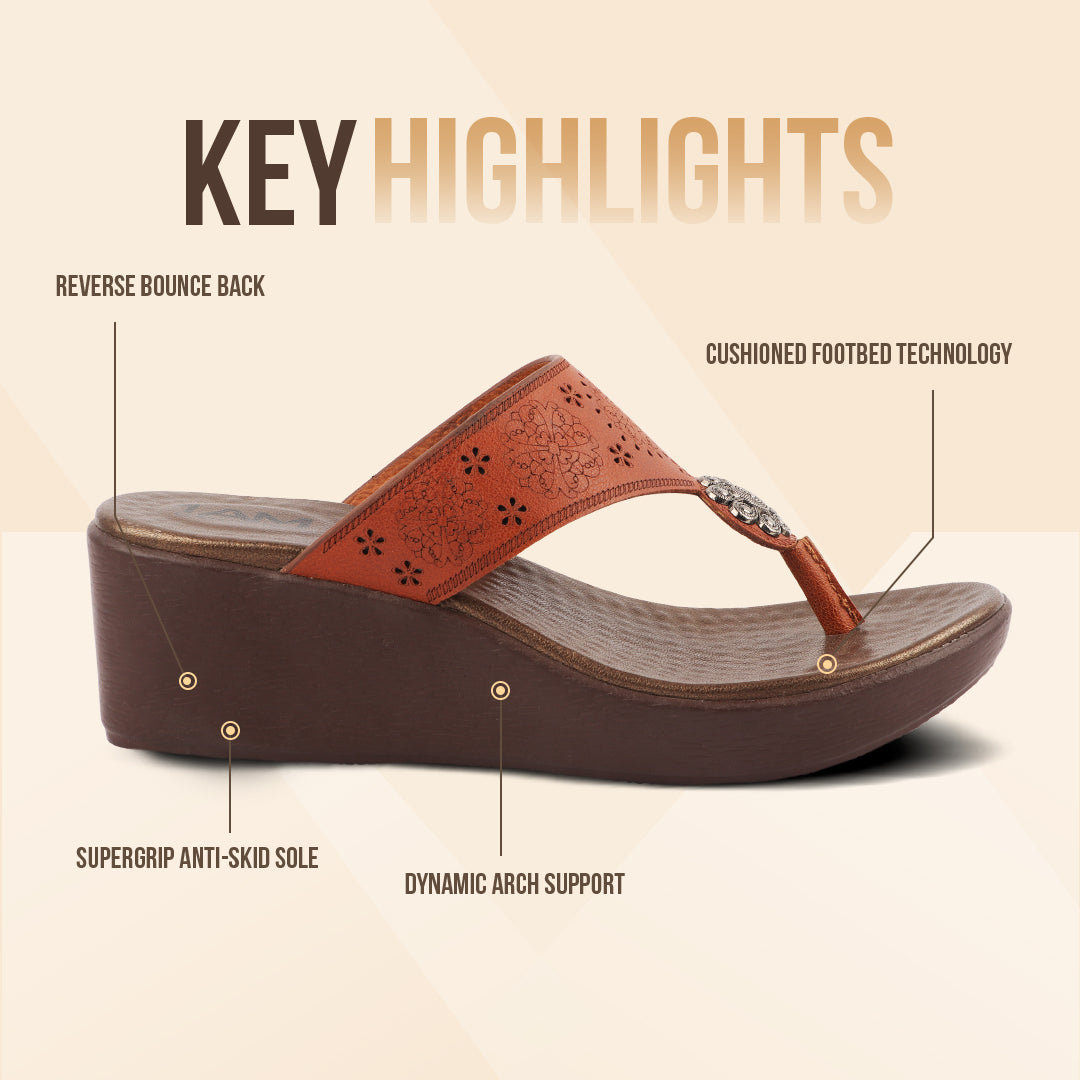 Medifeet Heel Sandals With Embellished Strap For Women's (Arch Support & Comfortable & Cushion Footbed Sandals)