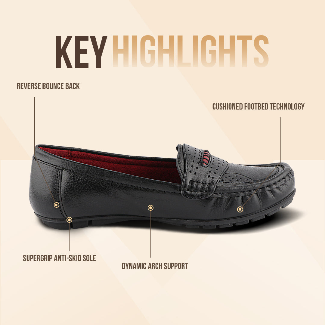 Medifeet Genuine Leather with Arch Support Loafers For Women's