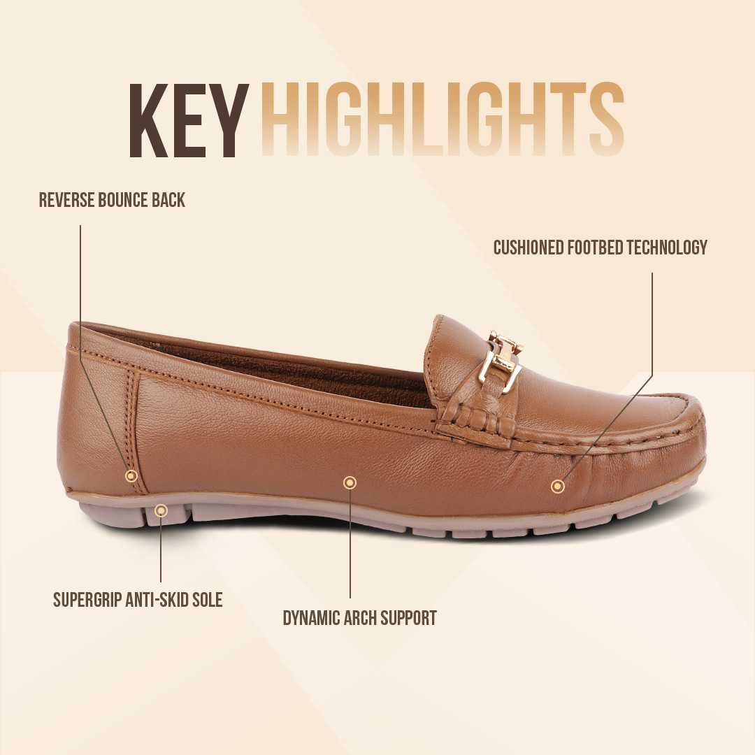 Medifeet Leather Moccasin / Loafers for Women
(Premium Leather | Cushioned Footbed)