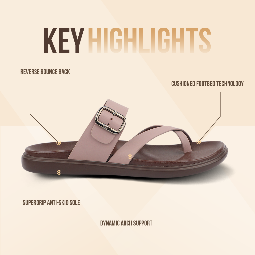 Medifeet Women’s Comfort Cross Strap Slide Sandals with Adjustable Buckle | Arch Support | Cushioned Footbed | Lightweight Anti-Slip Sole