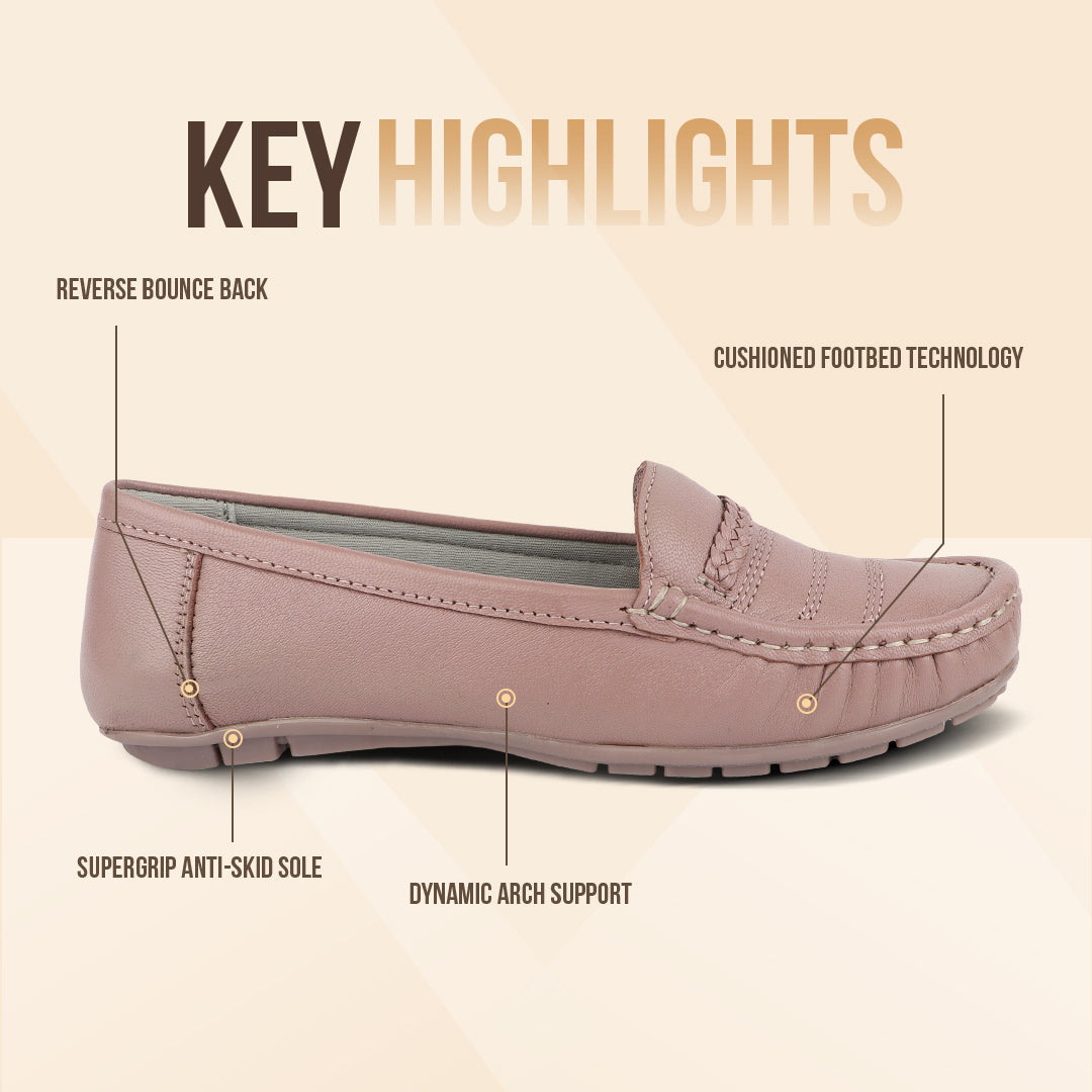 Medifeet Genuine Leather Comfortable & Arch Support Loafers For Women's