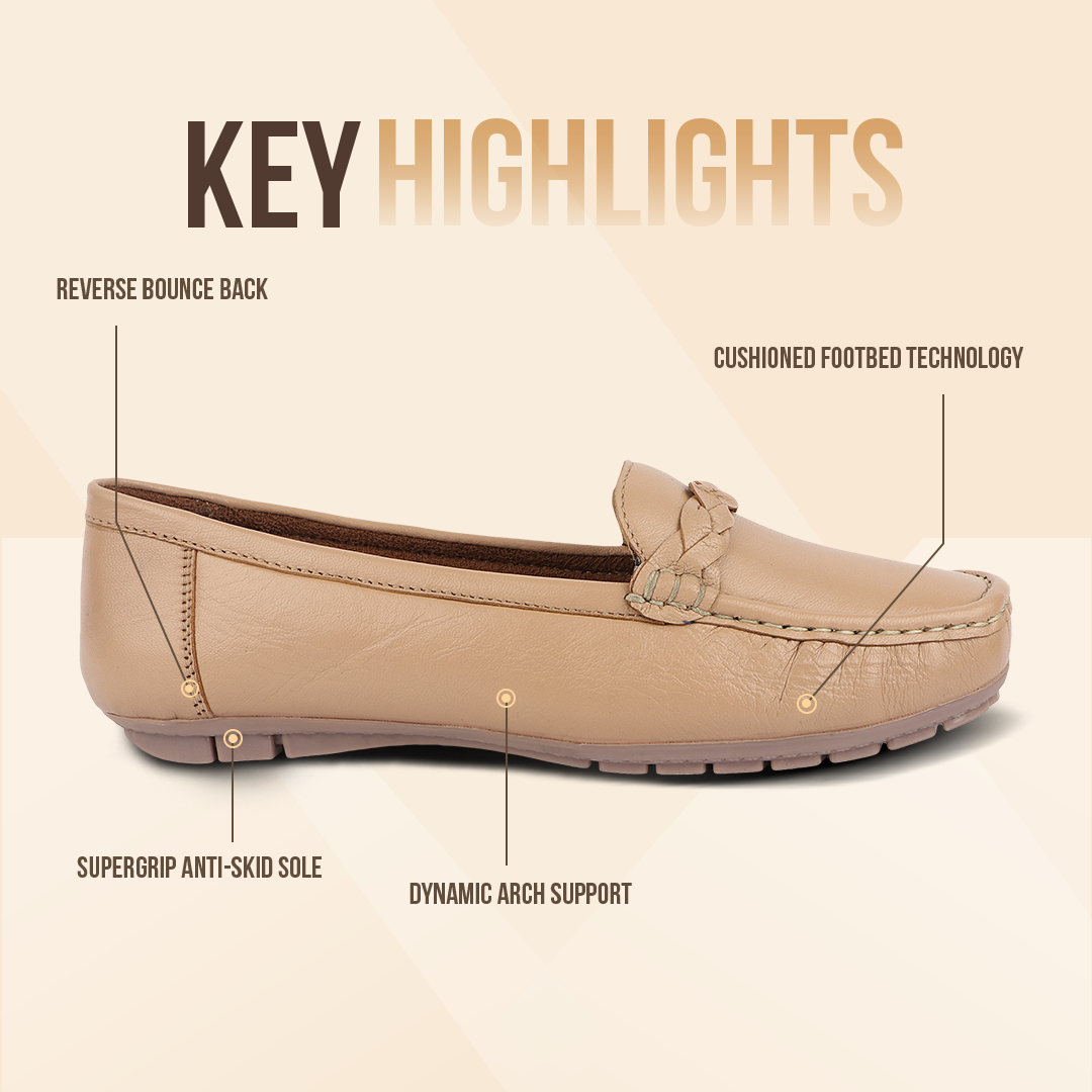 Medifeet Pointed-Toe Leather / Moccasin Loafers Women
(Comfortable Loafers for Women)