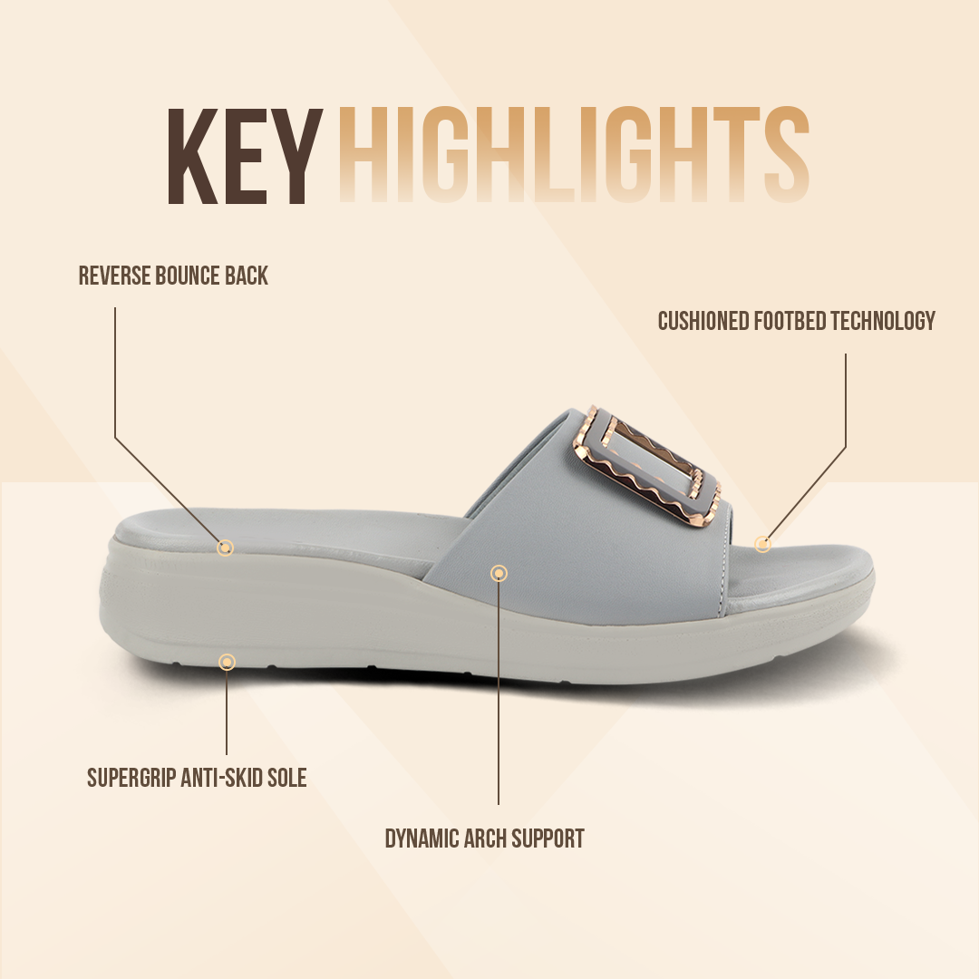 Classic Leather Slippers for Women with Cushioned Footbed