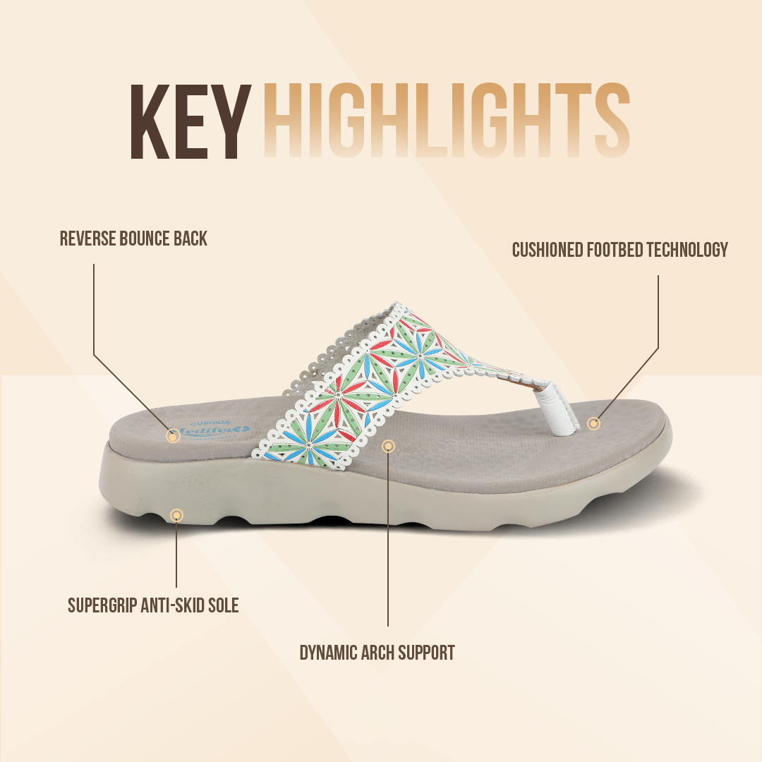 Medifeet V-Flora Comfortable Sandal with Arch Support For Women's