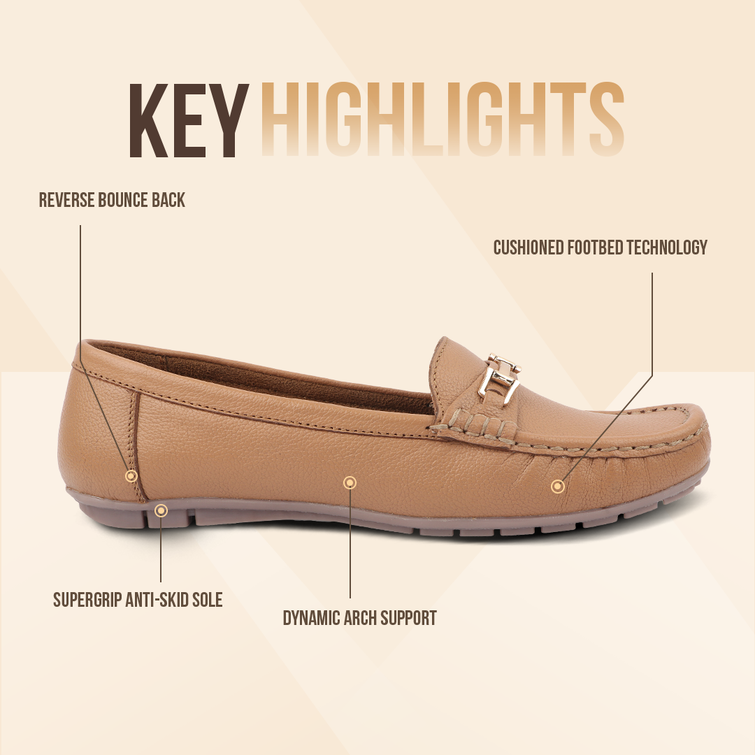 Medifeet Leather Moccasin / Loafers for Women
(Premium Leather | Cushioned Footbed)